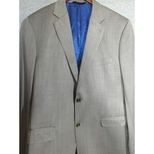 Max DAVOLI Baroni Men 46L Wool Sport Coat Blazer Super 150's Salt & Pepper Class